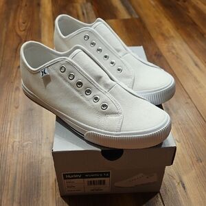 🆕 Hurley White Laceless Sneakers